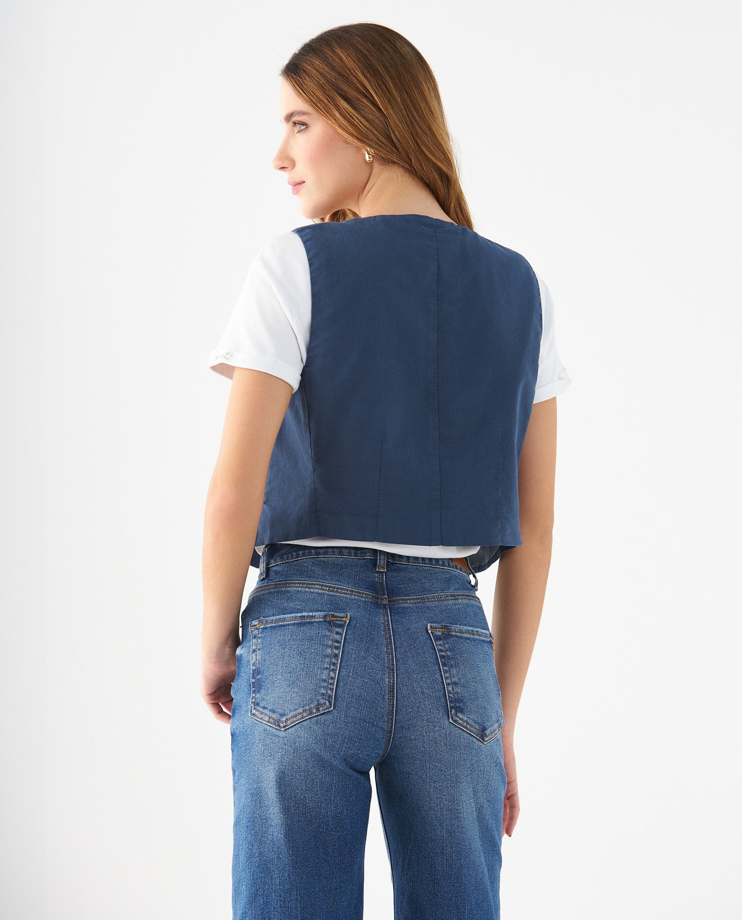 Camisa con escote en V para mujer - Azul