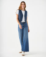 Camisa con escote en V para mujer - Azul