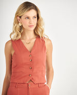 Camisa con escote en V para mujer - Rojo
