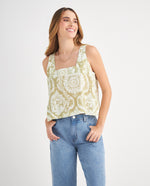 Camisa con escote recto para mujer - Verde