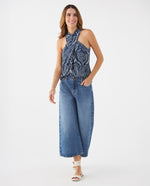 Camisa de cuello alto para mujer - Azul