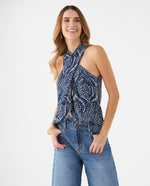 Camisa de cuello alto para mujer - Azul