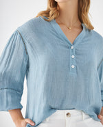 Camisa cuello neru para mujer - Azul