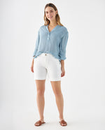 Camisa cuello neru para mujer - Azul