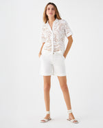 Camisa de diseño abierto para mujer - Crudo