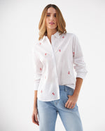Camisa con mini prints bordados para mujer - Blanco