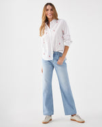Camisa con mini prints bordados para mujer - Blanco