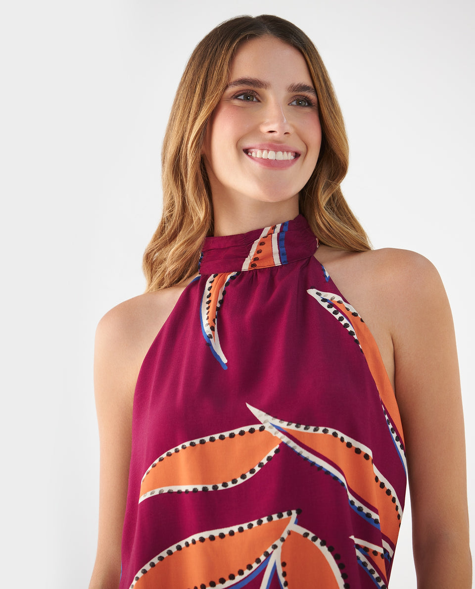 Camisa cuello halter para mujer - Morado 34_619F088_MOR192025_3