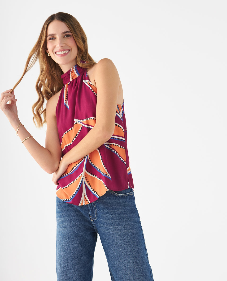 Camisa cuello halter para mujer - Morado 34_619F088_MOR192025_7