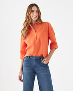 Camisa de diseño clásico para mujer - Naranja