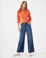 Camisa de diseño clásico para mujer - Naranja