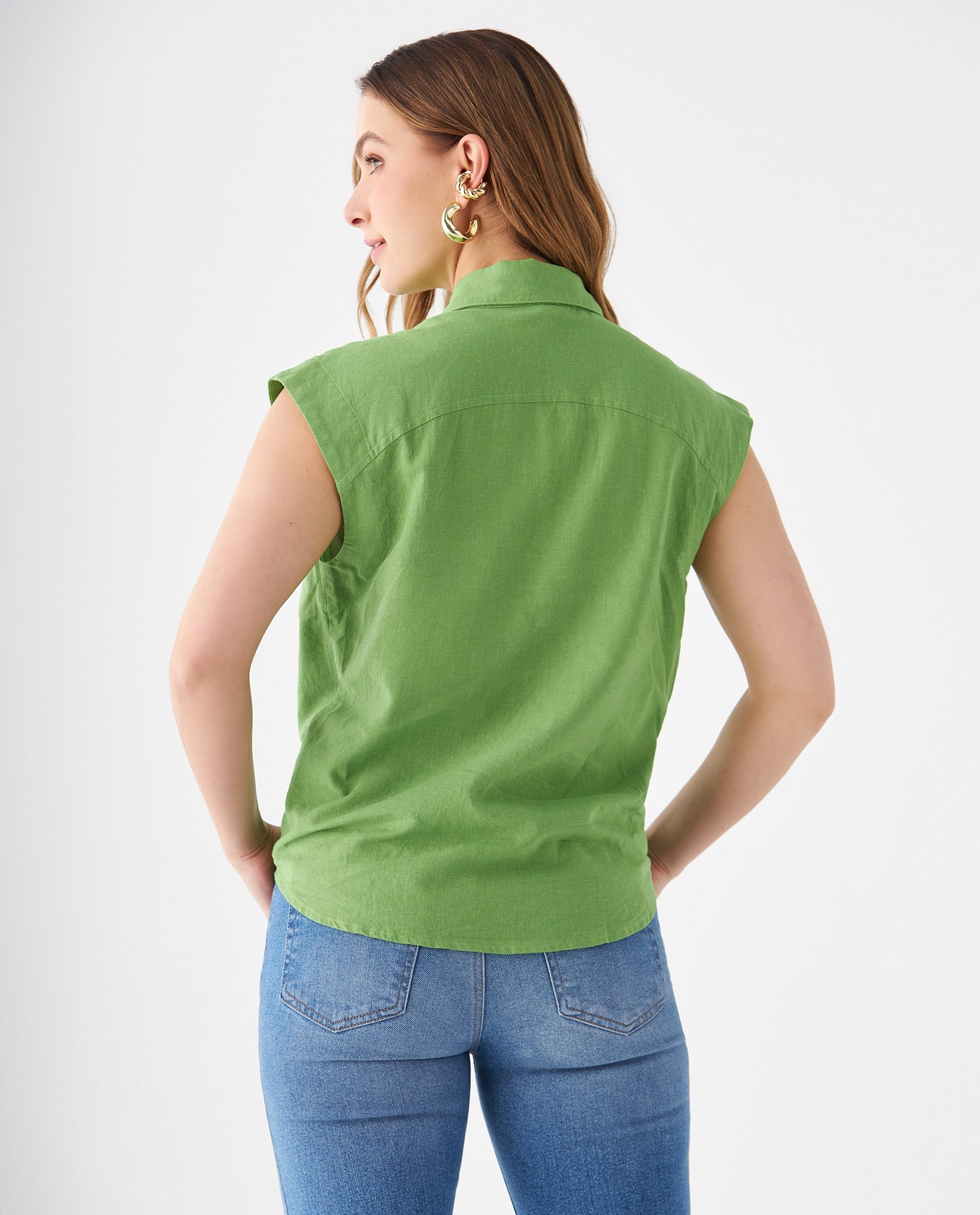 Camisa manga sisa para mujer - Verde 34_619F097_VER170330_4