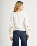 Camisa con detalles bordados para mujer - Crudo