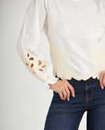 Camisa con detalles bordados para mujer - Crudo