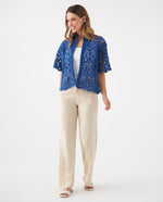 Camisa con detalles desagujados para mujer - Azul