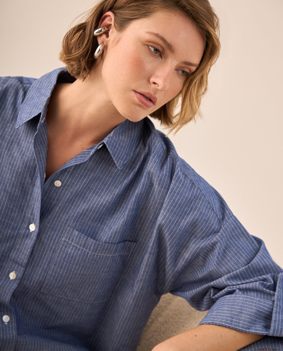 Camisa Oversized Rayas Azul - Azul 34_619G009_AZU173936_3