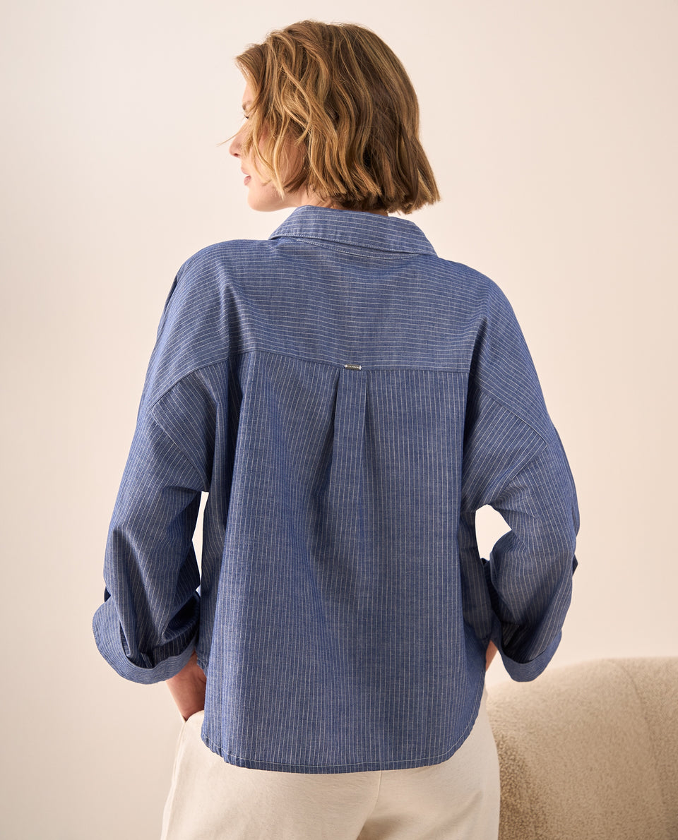 Camisa Oversized Rayas Azul - Azul 34_619G009_AZU173936_5