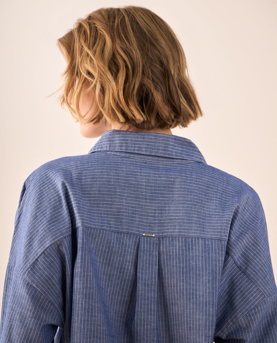 Camisa Oversized Rayas Azul - Azul 34_619G009_AZU173936_6