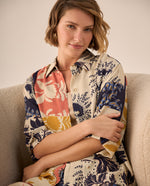 Camisa Patchwork Multicolor con Diseño Artístico - Blanco
