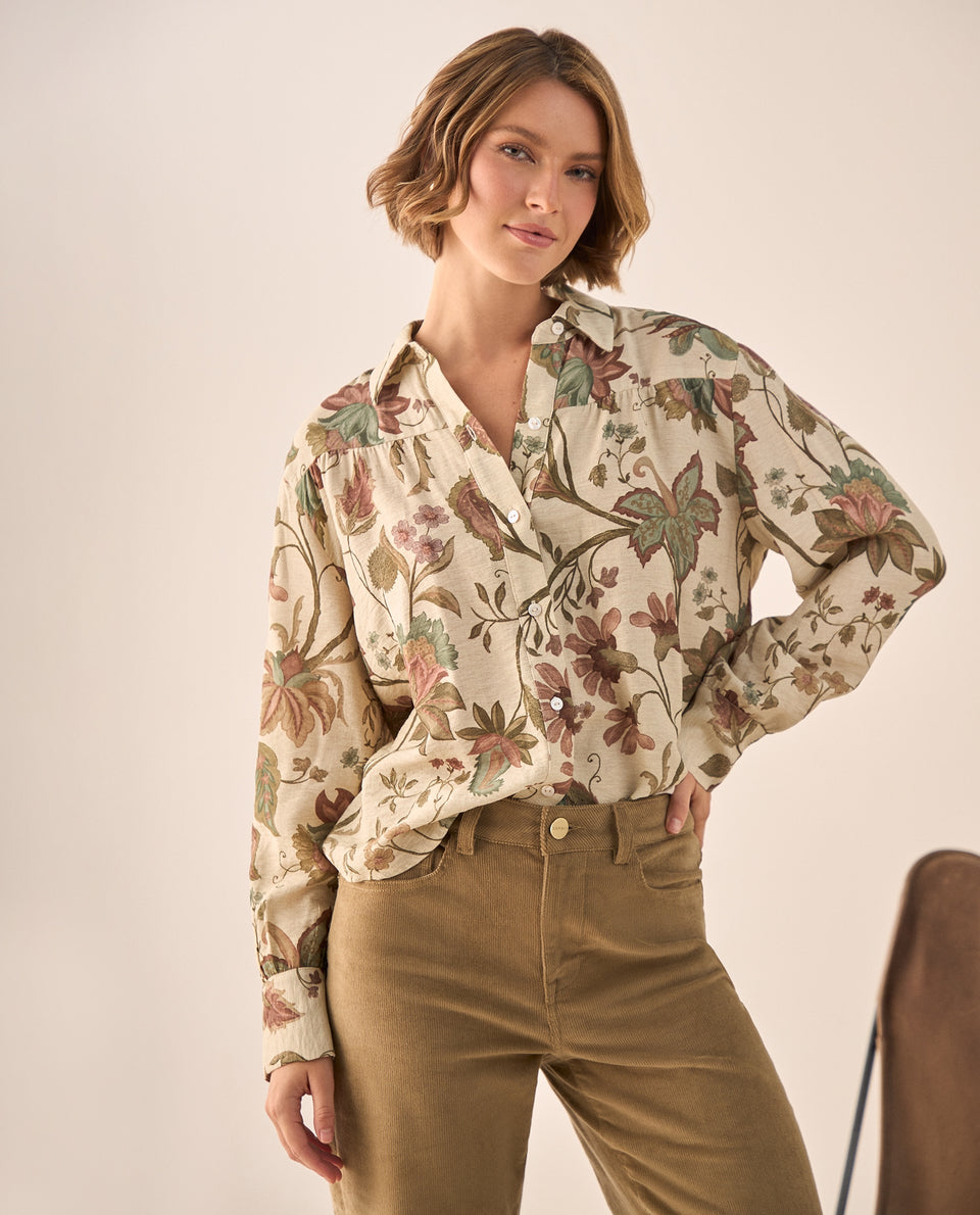 Camisa Estampada Botánica Manga Larga - Blanco 34_619G018_BLA114202_4