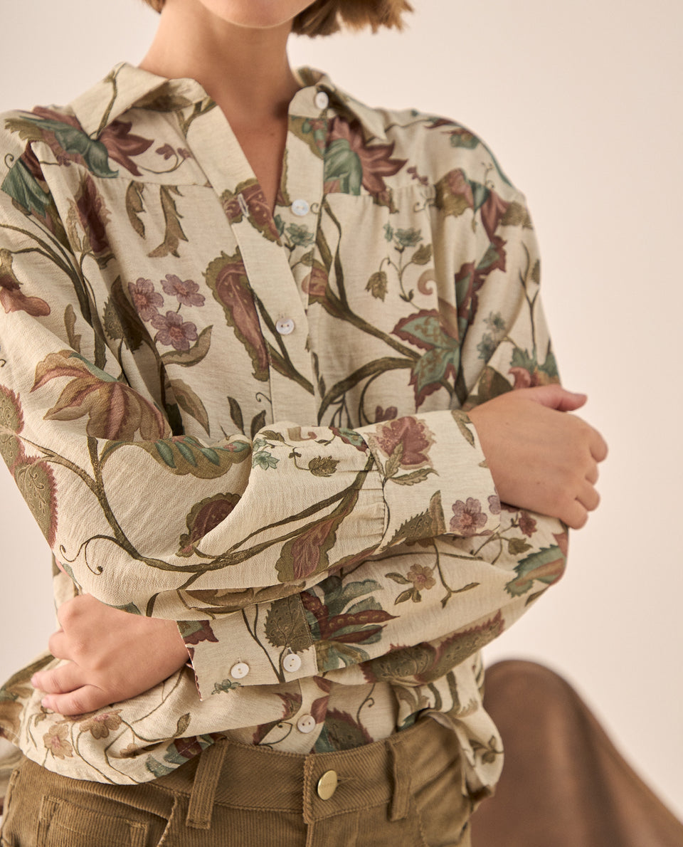 Camisa Estampada Botánica Manga Larga - Blanco 34_619G018_BLA114202_5