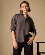 Camisa Gris Textura Premium Manga Larga - Gris