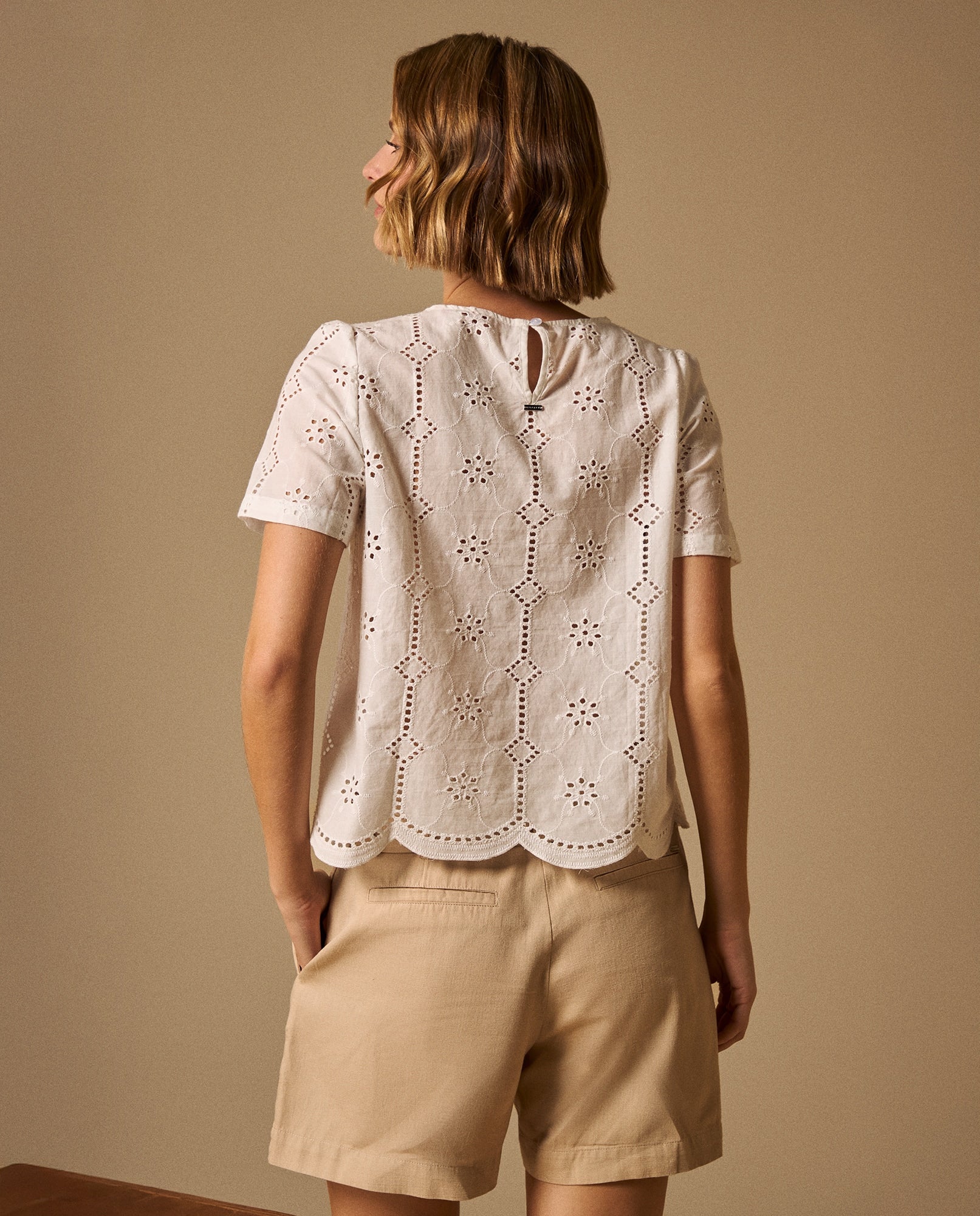 Camisa Bordado Inglés con Detalles Calados - Crudo 34_619G040_CRU114201_5