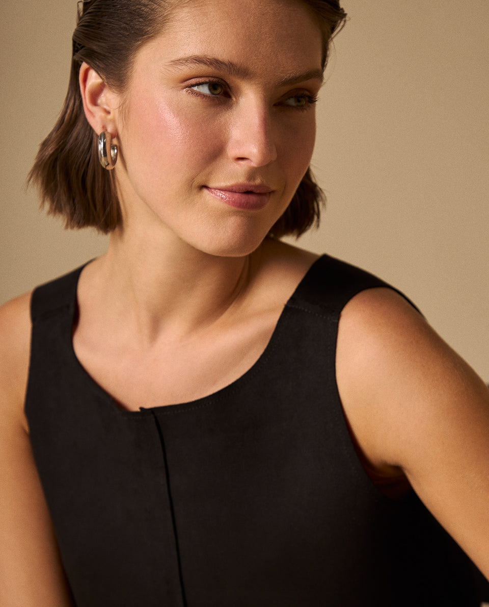 Camisa Negra con Costura Central - Negro 34_619G045_NEG193713_3