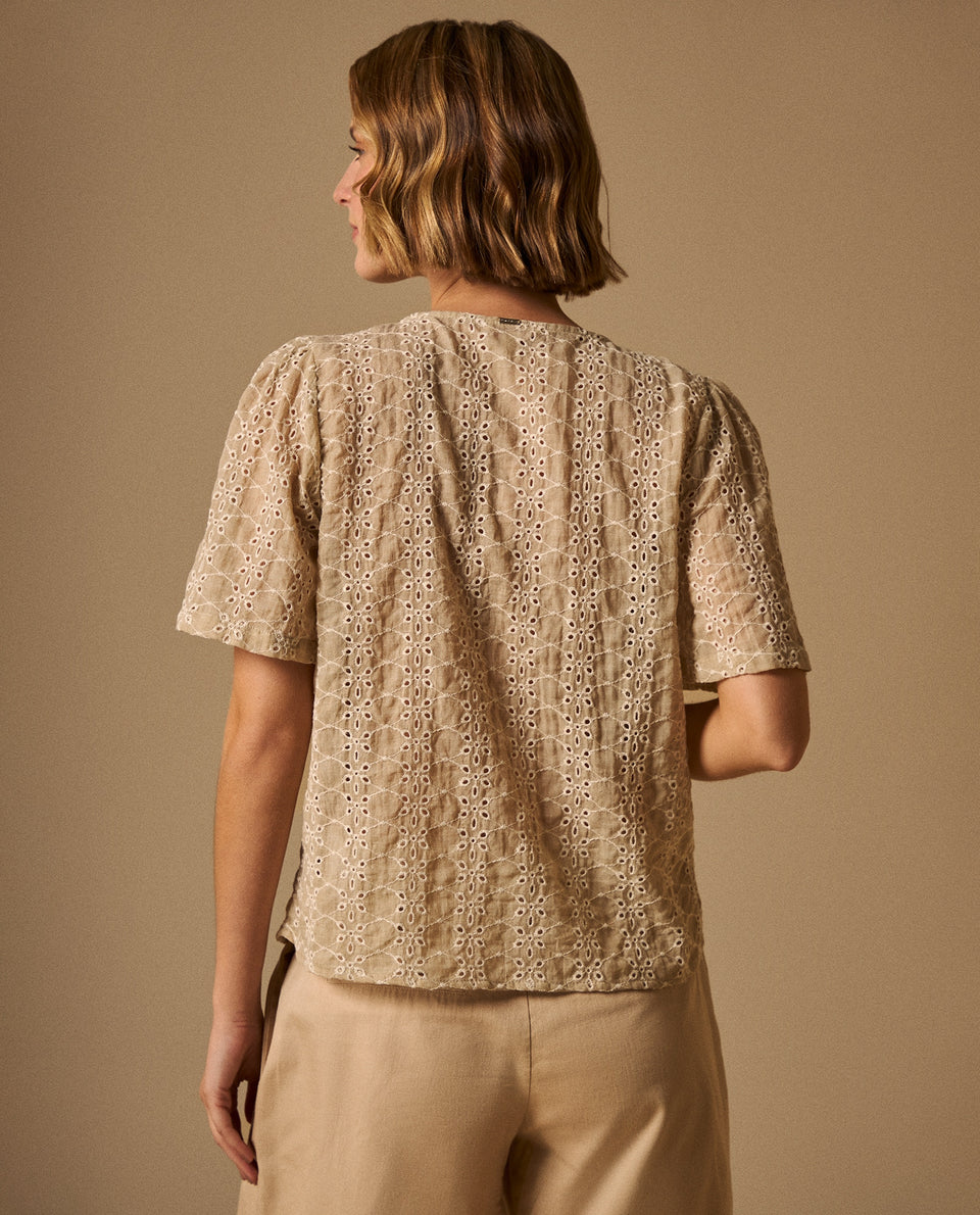 Camisa Bordada con Detalles Artesanales - Beige 34_619G046_BEI151306_5