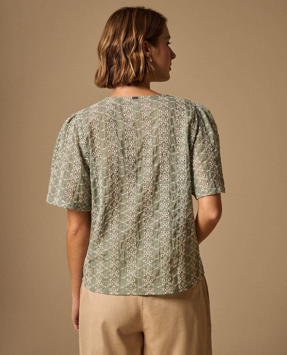 Camisa Bordada con Detalles Artesanales - Verde 34_619G046_VER176009_5