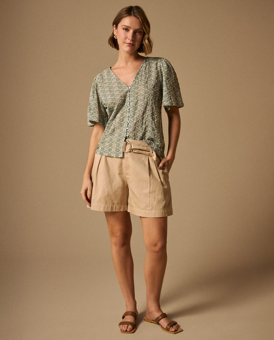 Camisa Bordada con Detalles Artesanales - Verde 34_619G046_VER176009_6