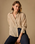 Camisa con Bordado Inglés Calado - Beige