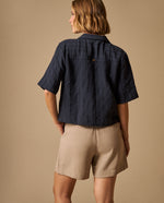 Camisa Textura Crinkle - Azul