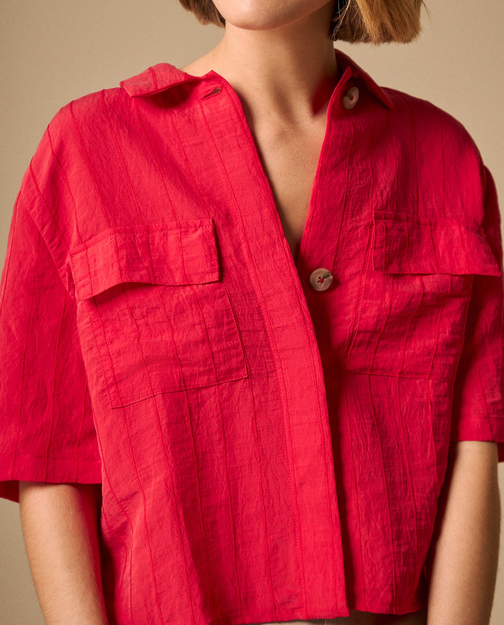 Camisa Textura Crinkle - Rojo 34_619G057_ROJ181653_3