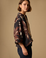 Camisa Estampada Hojas Tropicales - Azul