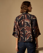 Camisa Estampada Hojas Tropicales - Azul