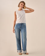 Blusa Blanca con Bordados Florales Artesanales - Crudo