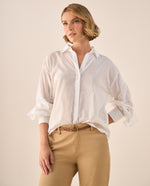 Camisa Blanca con Bordados Florales Artesanales - Crudo