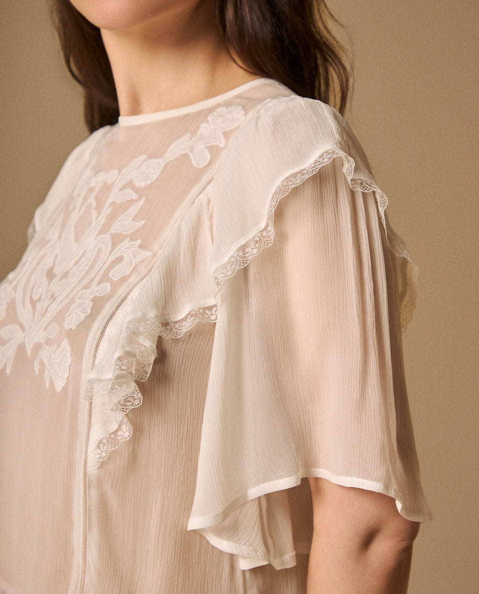 Camisa Crudo con Bordados Florales y Volantes - Crudo 34_619G205_CRU110105_4