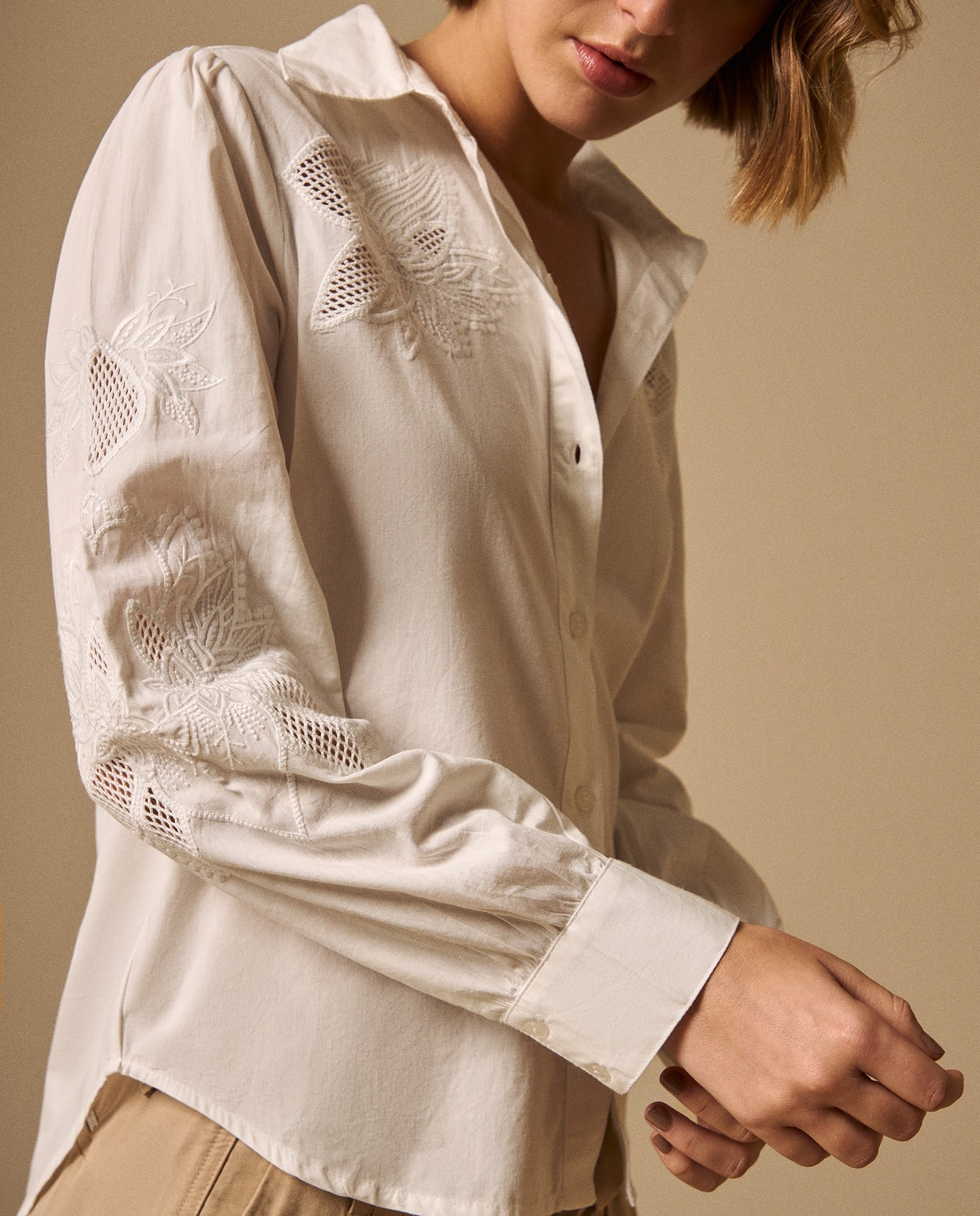Camisa M/Larga Cuello Redondo - Crudo 34_619G240_CRU110105_0