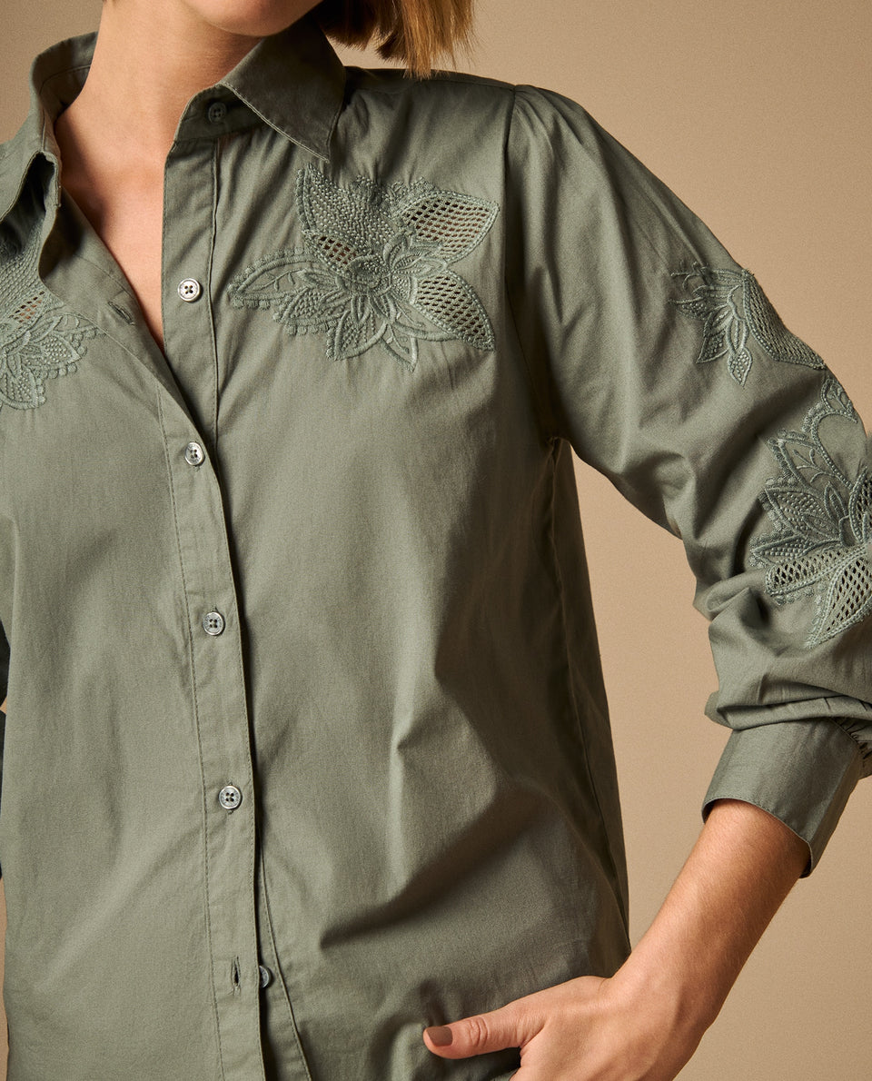 Camisa M/Larga Cuello Redondo - Verde 34_619G240_VER170230_5