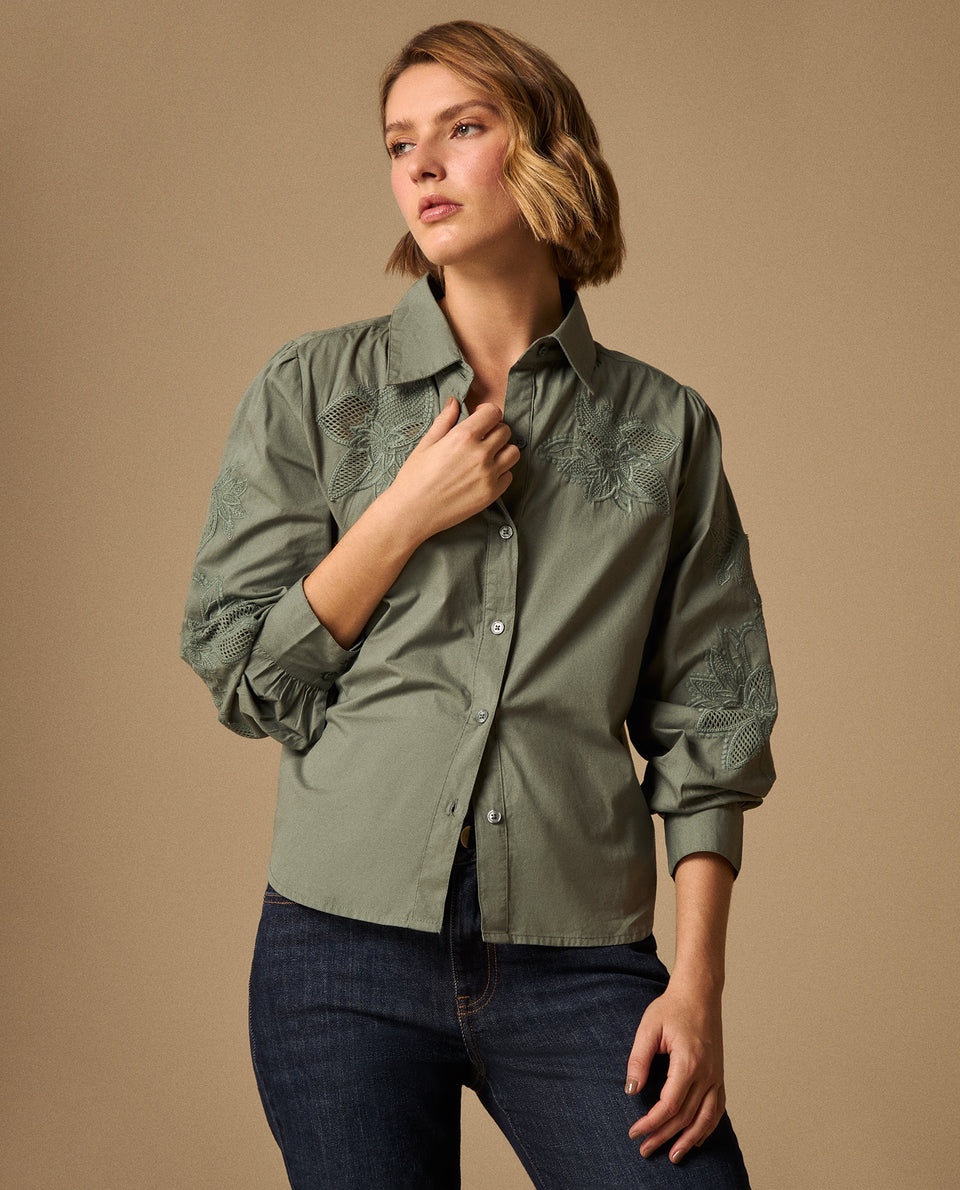 Camisa M/Larga Cuello Redondo - Verde 34_619G240_VER170230_6