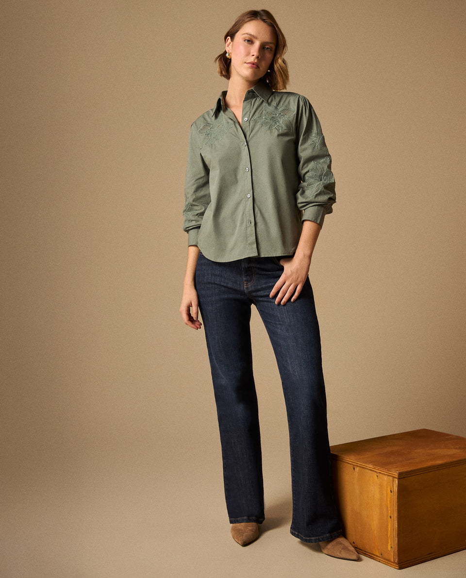 Camisa M/Larga Cuello Redondo - Verde 34_619G240_VER170230_7