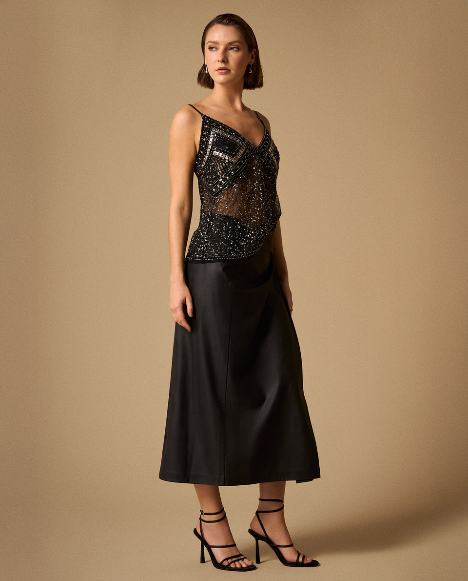 Camisa Negra con Lentejuelas y Transparencias - Negro 34_619G254_NEG190303_5