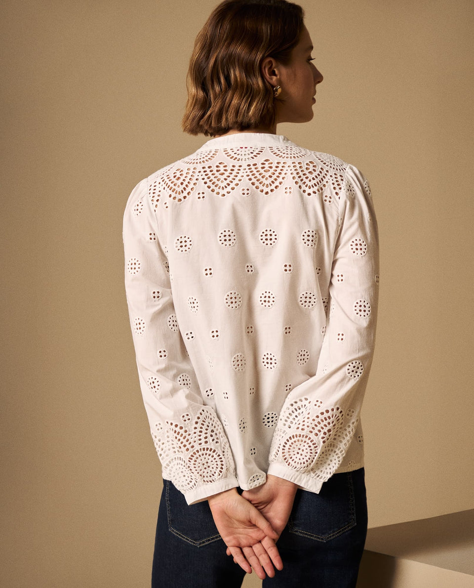 Camisa Blanca con Bordados Ingleses - Crudo 34_619G261_CRU144500_5