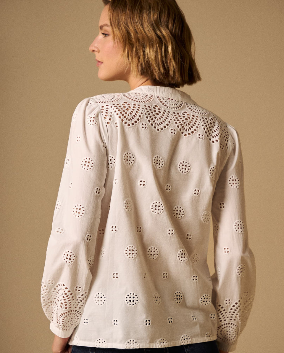 Camisa Blanca con Bordados Ingleses - Crudo 34_619G261_CRU144500_6