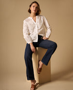 Camisa Blanca con Bordados Ingleses - Crudo
