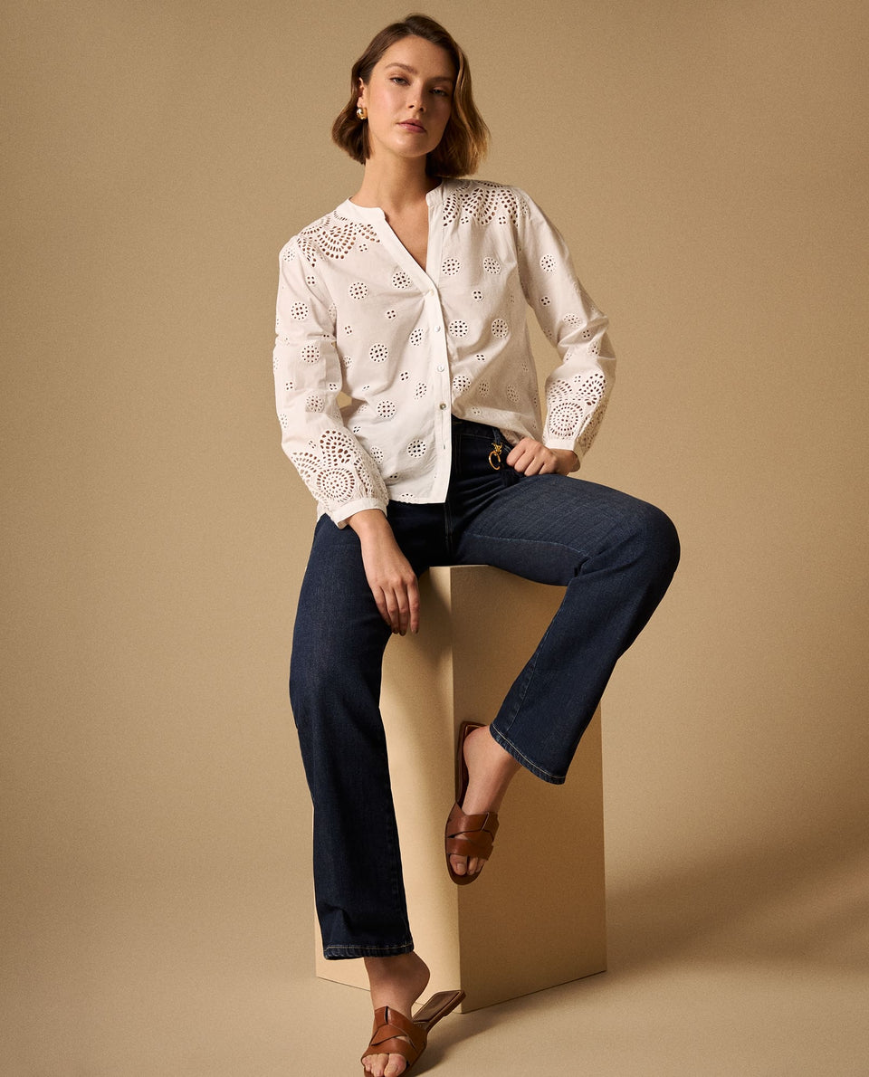 Camisa Blanca con Bordados Ingleses - Crudo 34_619G261_CRU144500_7