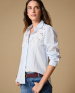 Camisa manga larga rayas bordadas - Azul 34_619H004_AZU154031_0