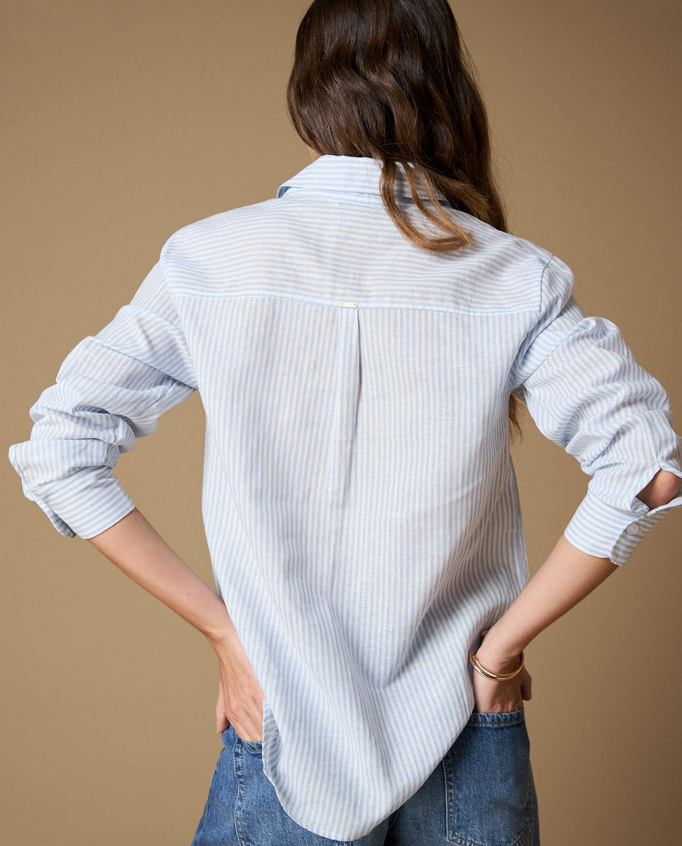 Camisa manga larga rayas bordadas - Azul 34_619H004_AZU154031_5